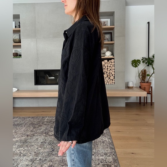 Linen Blend Textured Button-Up or Jacket m- L - Picture 5 of 17